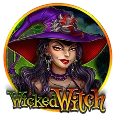ปกเกมสล็อต Wicked Witch รูปแม่มดหมวกม่วงจากหน้าเว็บ GClub